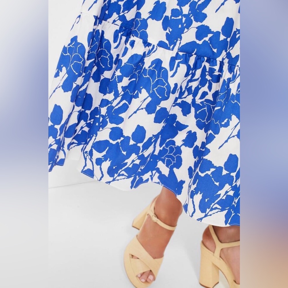 Tuckernuck Blue and White One-Shoulder Floral Maxi Dress - Picture 4 of 9
